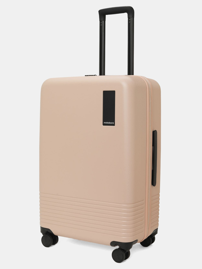 Mokobara Mokobara Medium Check-in Suitcase (68.5 cm) 8 Wheels - The Check-in Medium Luggage Polycarbonate Hardsided Suitcase Trolley (No Filter) - Beige