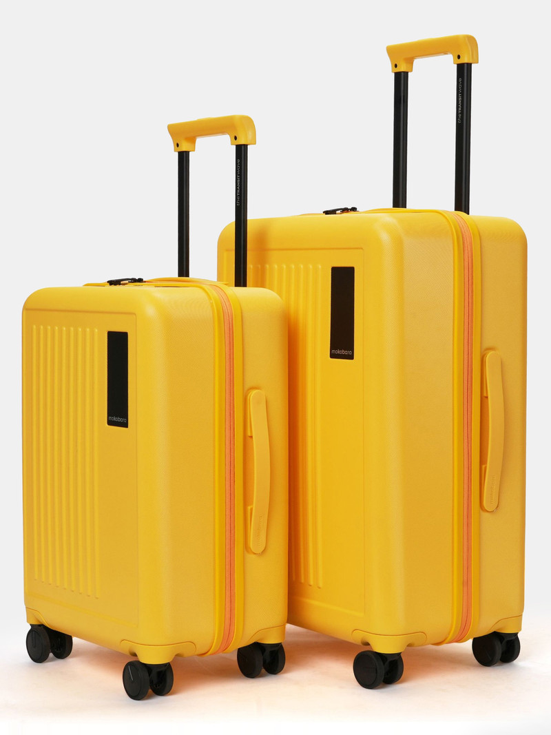Mokobara Mokobara Hard Body Set of 3 Luggage 8 Wheels - The Transit Wave Set of 3 - Blue, Black
