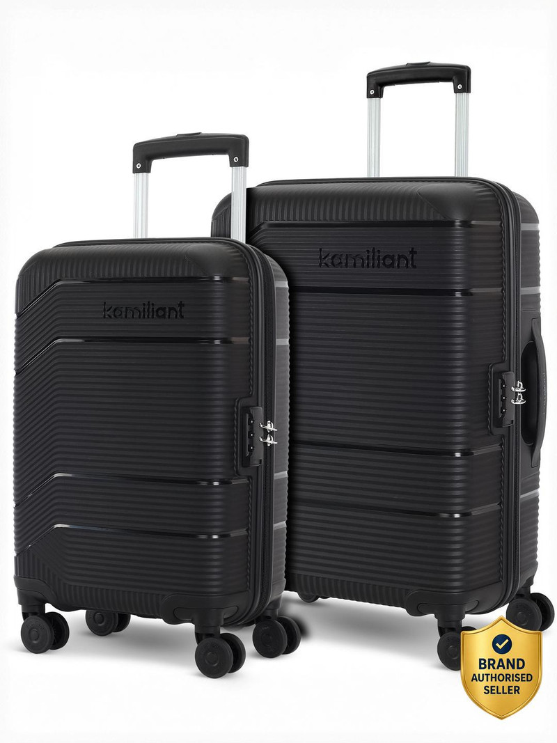 KAMILIANT by American Tourister Hard Body Set of 2 Luggage 8 Wheels - ARMOR - Black