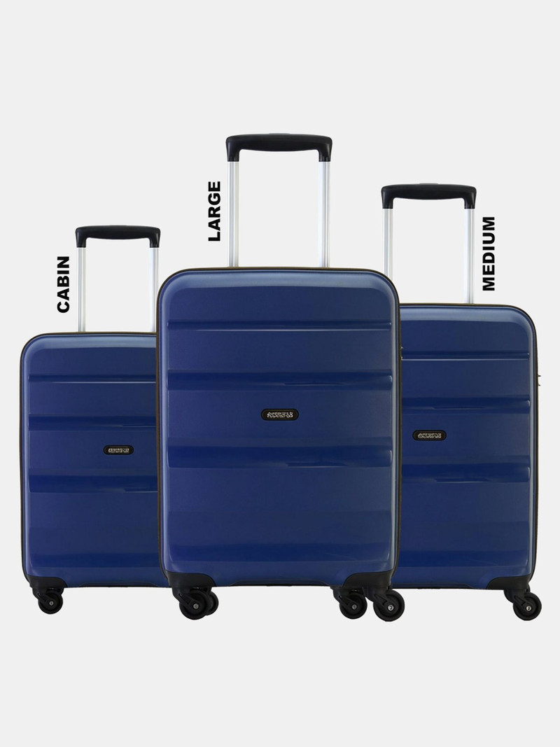 American Tourister AMERICAN TOURISTER Hard Body Set of 3 Luggage 4 Wheels - AMT BRANDON SP 3 (Small 55cm|Medium 66cm| Large 75cm) BLUE - Blue