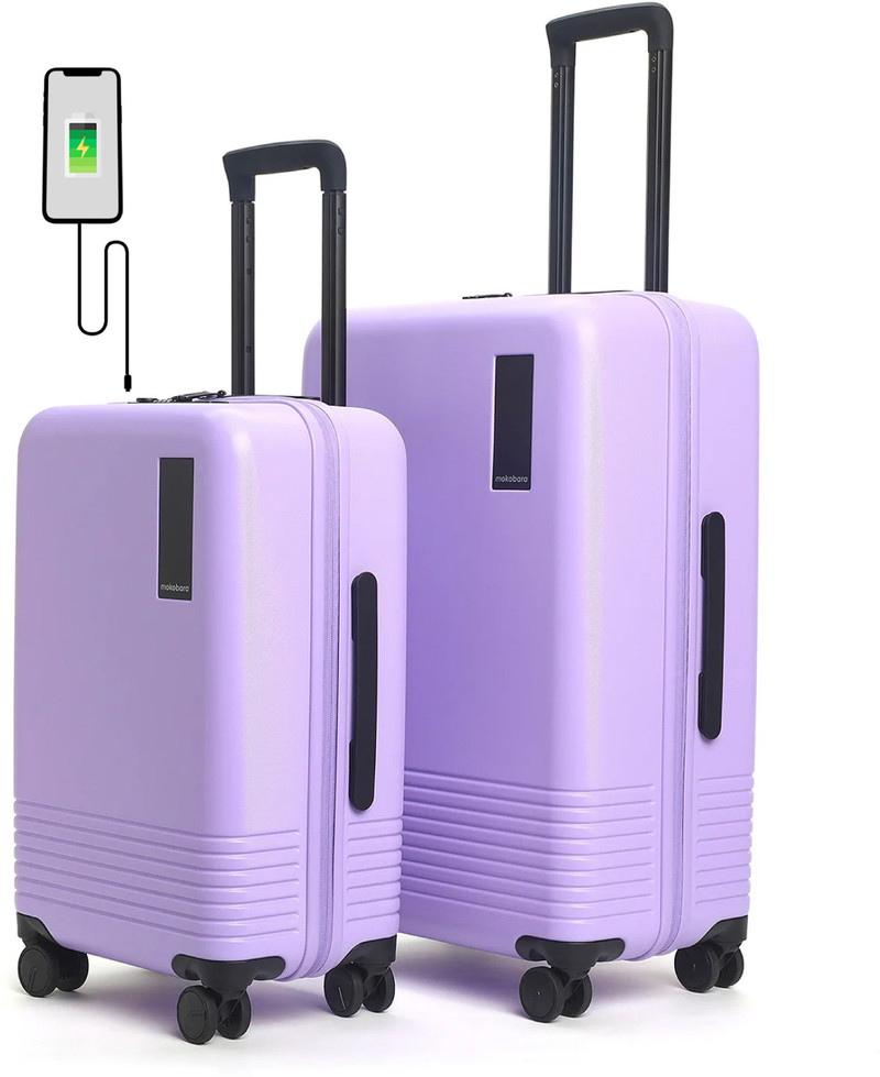 Mokobara Mokobara Hard Body Set of 2 Luggage 8 Wheels - The Set of 2 Luggage (Small 57.8cm | Medium 68.5) - Purple