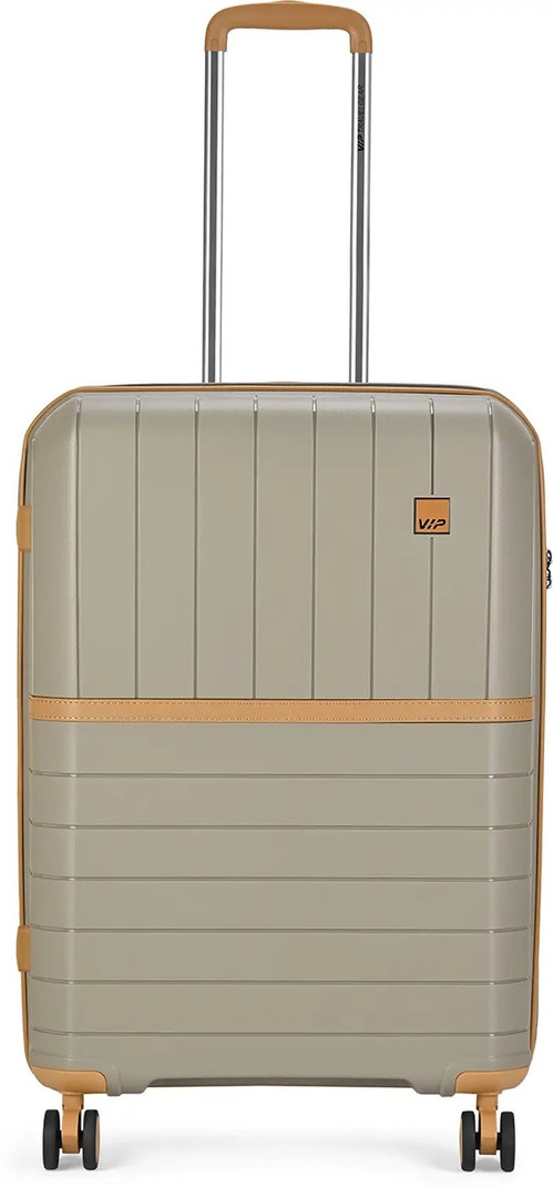VIP VIP Medium Check-in Suitcase (68 cm) 8 Wheels - CLASSIC Premium Hard-Sided Trolley Bag - Beige