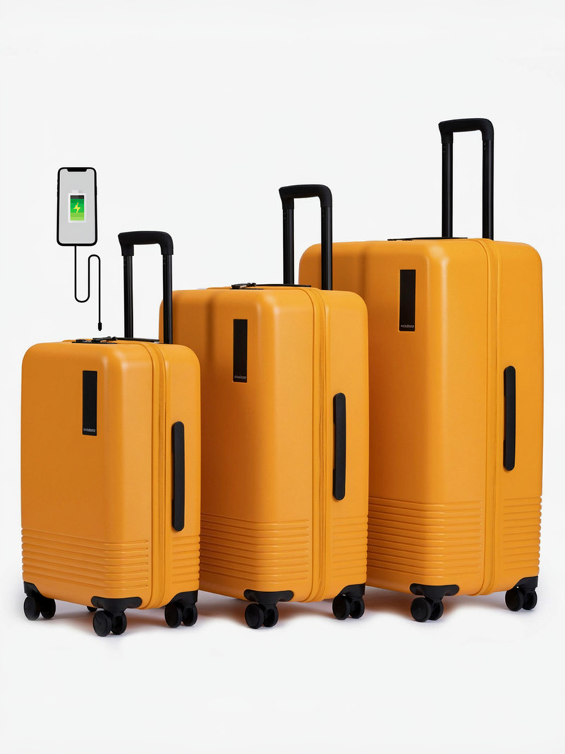 Mokobara Mokobara Hard Body Set of 3 Luggage 8 Wheels - The Set of 3 Luggage (Small 57.8cm | Medium 68.5 | Large 79cm ) - Yellow