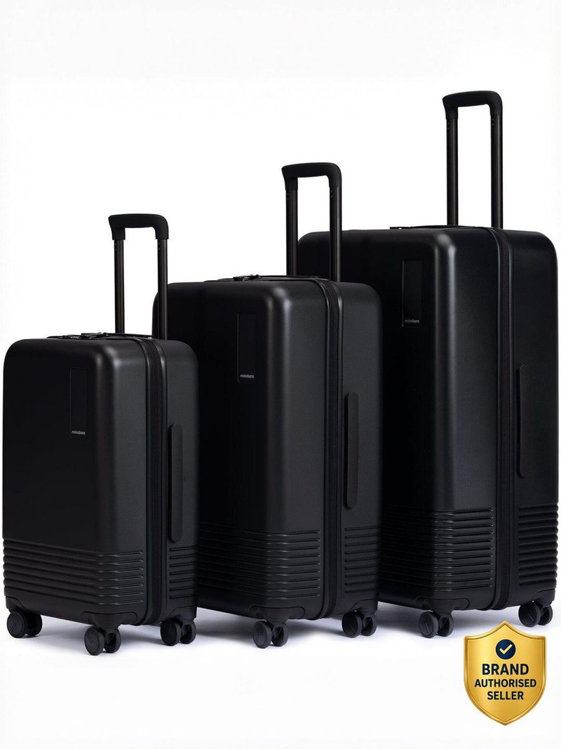 Mokobara Hard Body Set of 3 Luggage 8 Wheels - The Set of 3 Luggage (Small 57.8cm | Medium 68.5 | Large 79cm ) - Black