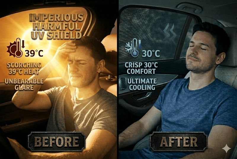 DreamRow Side Window Sun Shade for Maruti Suzuki Victoris Black - Image 4
