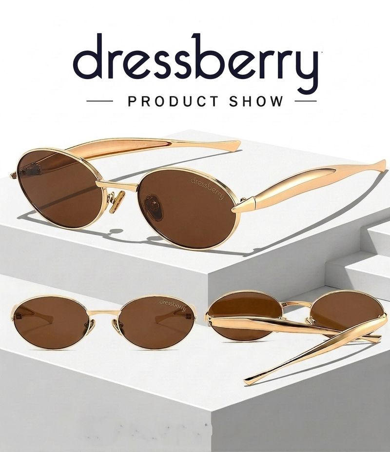 Dressberry UV Protection Gradient Oval Sunglasses - Image 4