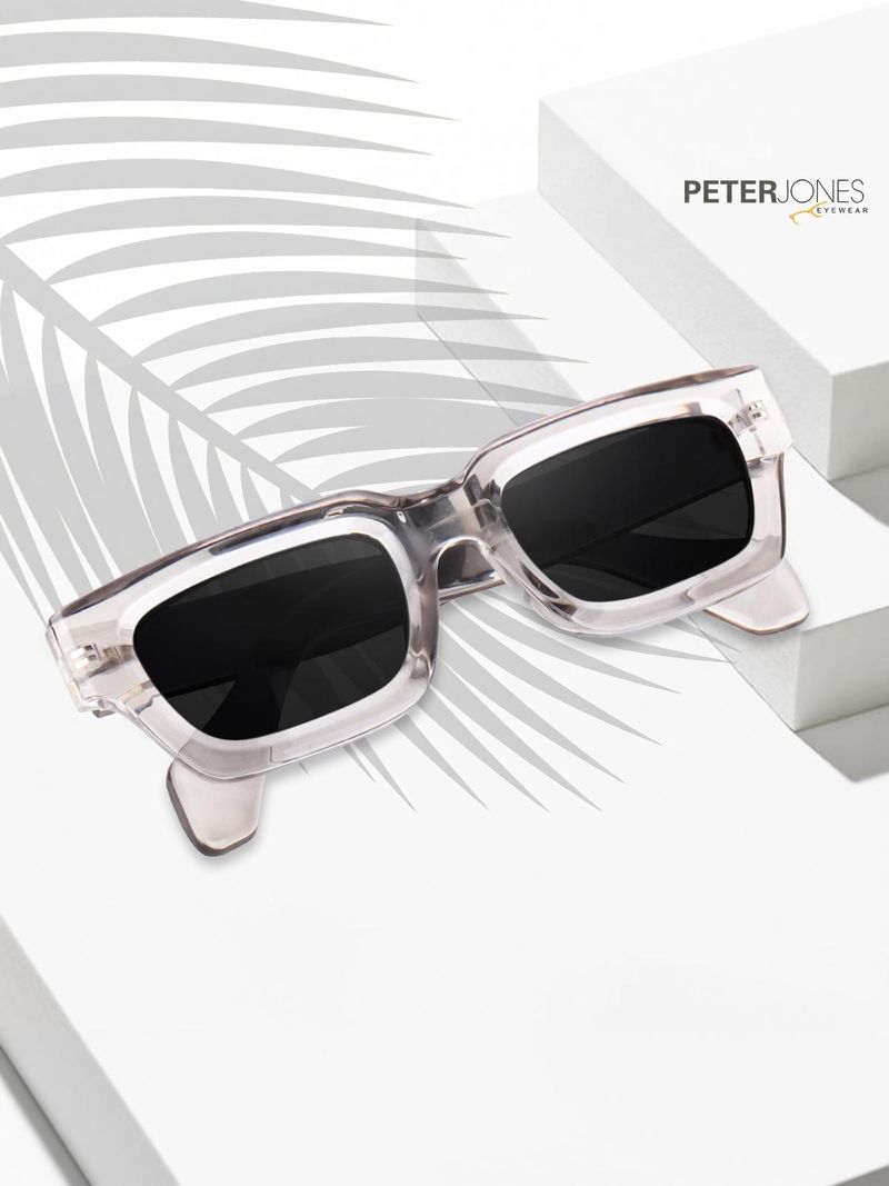 PETER JONES UV Protection Rectangular Sunglasses (47) Black - Image 2