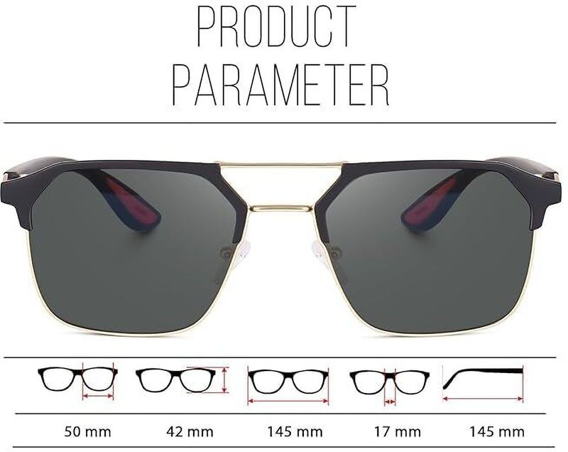 Vizor UV Protection Clubmaster Sunglasses (Free Size) - Image 5