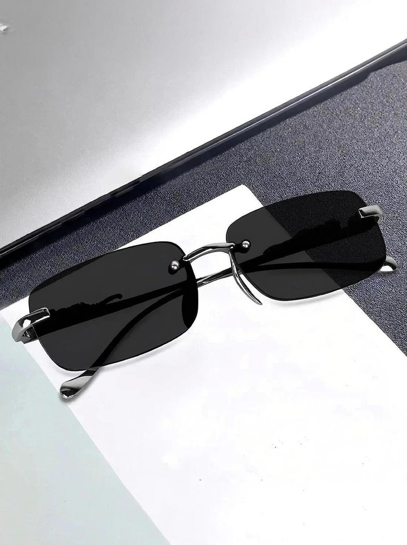 V Unique UV Protection, Riding Glasses Rectangular Sunglasses (Free Size) For Men & Women, Black