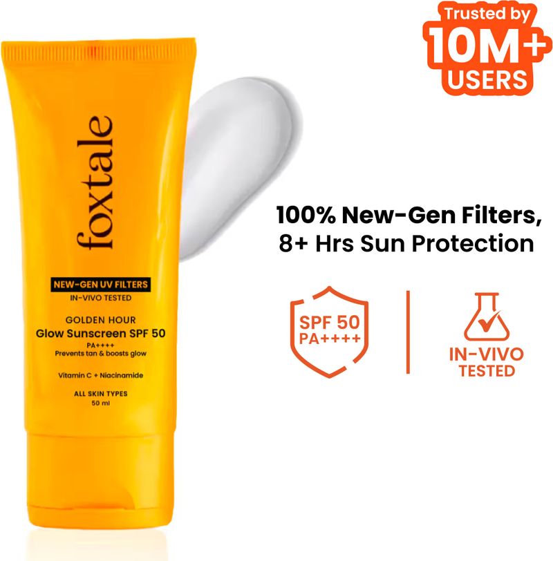 Foxtale Sunscreen - SPF 50 PA++++ Glow Sunscreen | In-Vivo Tested | 100% New Gen Filters | Tan Prevention (50 ml) - Image 2