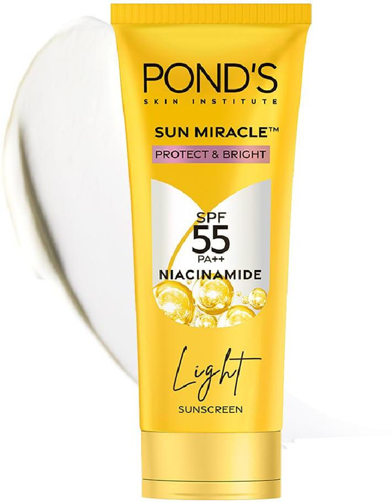 pond s sunscreen spf 55 pa light sun miracle protect bright 3 active niacinamide