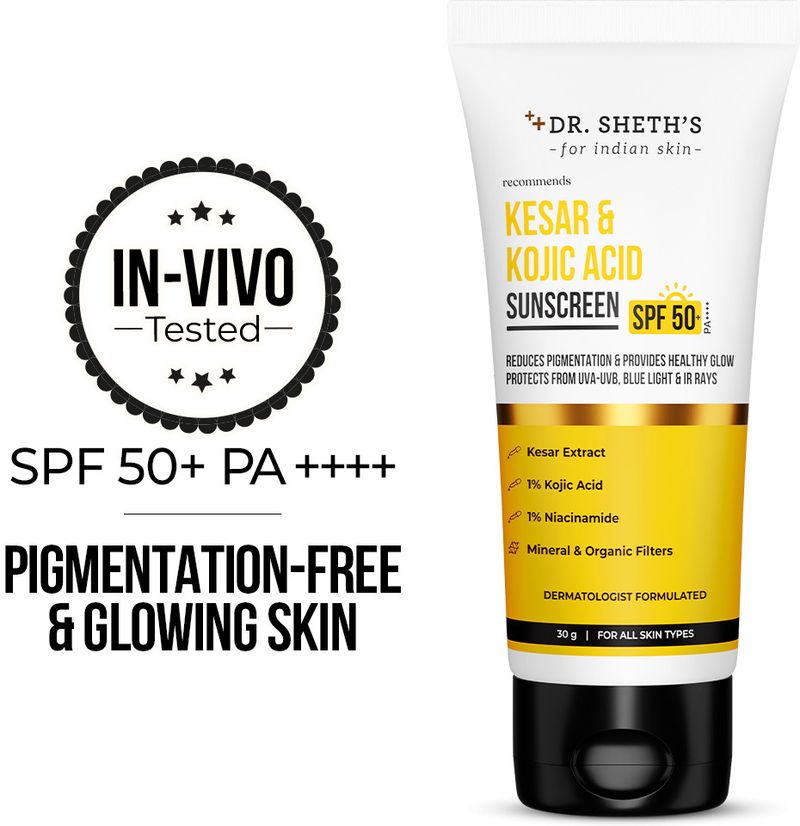 Dr. Sheth’s Sunscreen SPF 50 PA++++ Kesar & Kojic Acid - Image 4