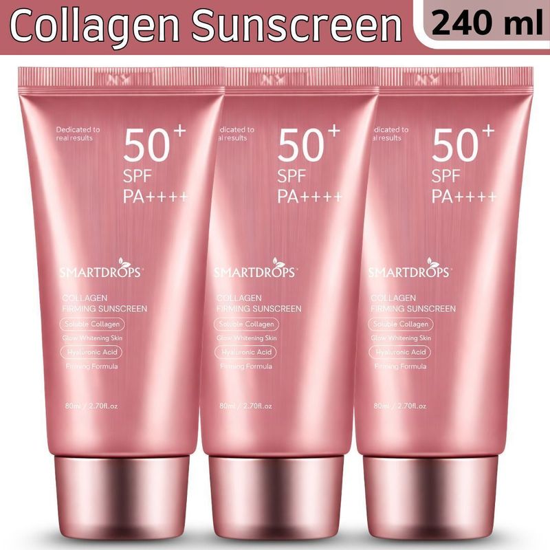 smartdrops Sunscreen - SPF 50 PA++++ Collagen Skin Lift Sunscreen SPF 50+ PA++++ Hydrating Sun Cream (240 ml)