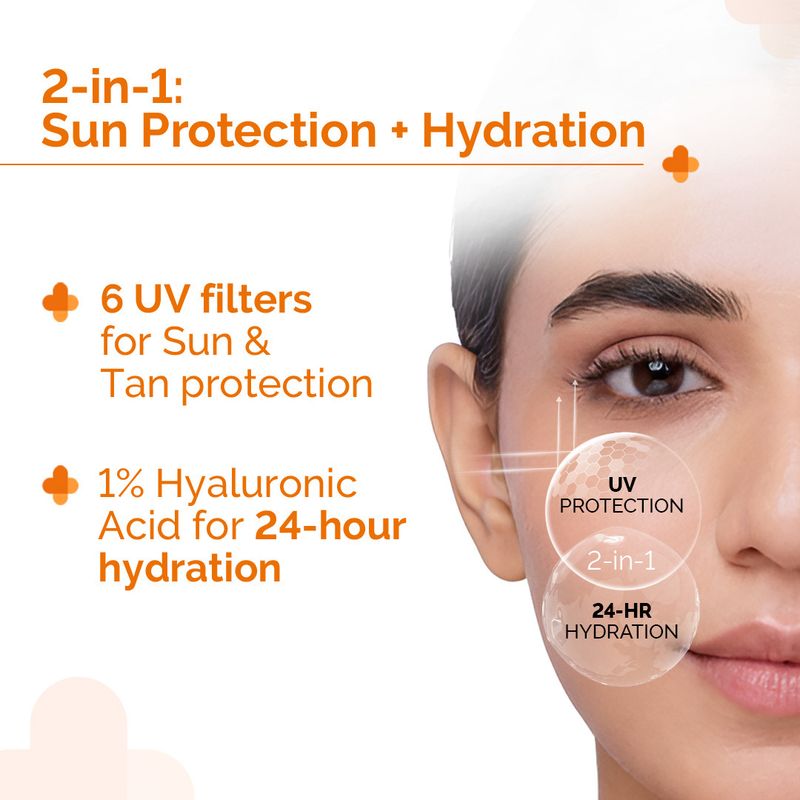The Derma Co Sunscreen - SPF 50 PA++++ 1% Hyaluronic Aqua Gel- Lightweight, No white-cast for Broad Spectrum (30 g) - Image 3