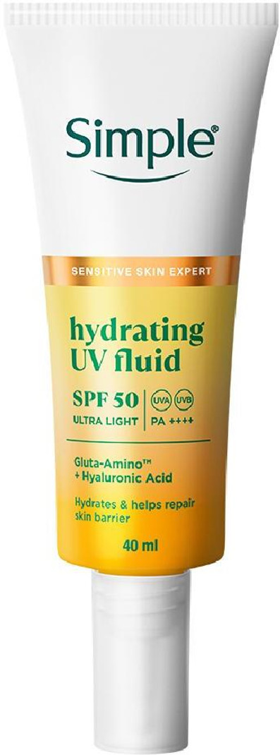 simple sunscreen spf 50 pa uv fluid hyaluronic acid dry sensitive skin 40ml