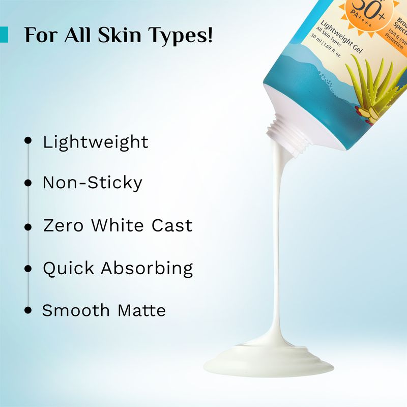 Pilgrim Sunscreen SPF 50+ PA++++ Aloe Cooling Matte Gel - Image 6