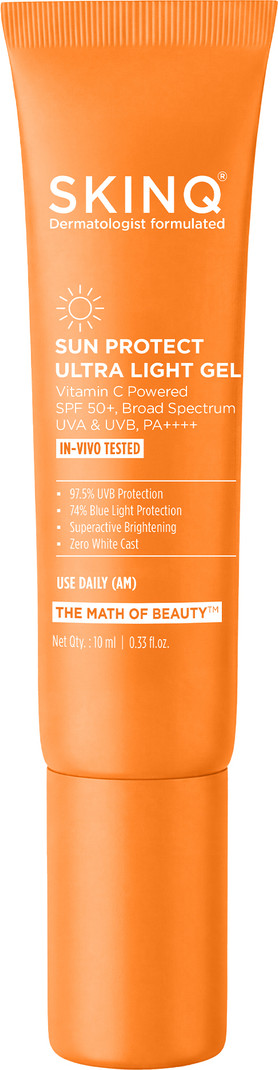 SKINQ Sunscreen - SPF 50+ PA++++ Sun Protect Ultra Light Gel Sunscreen SPF 50+ PA++++ with Vitamin C (10 ml)