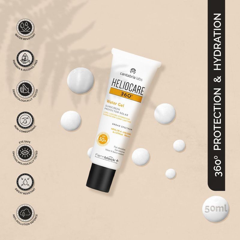 Heliocare Sunscreen SPF 50 PA++++ 360º Water Gel 50ml - Image 3