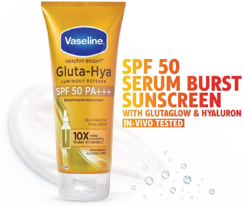 Vaseline Gluta Hya Sunscreen SPF 50 PA+++ 175ml - Image 3