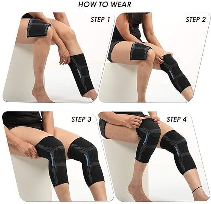 sachi sports Knee Cap Compression Support for Gym, Running, Cycling and Sports, Pain Relief Knee Support (Blue) - Image 6