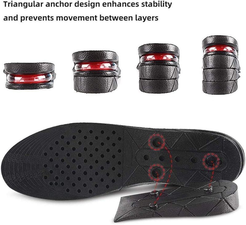 Vardaan Unisex Height Enhancing Shoe Insoles with Soft Cushioning Insole (Black) - Image 3