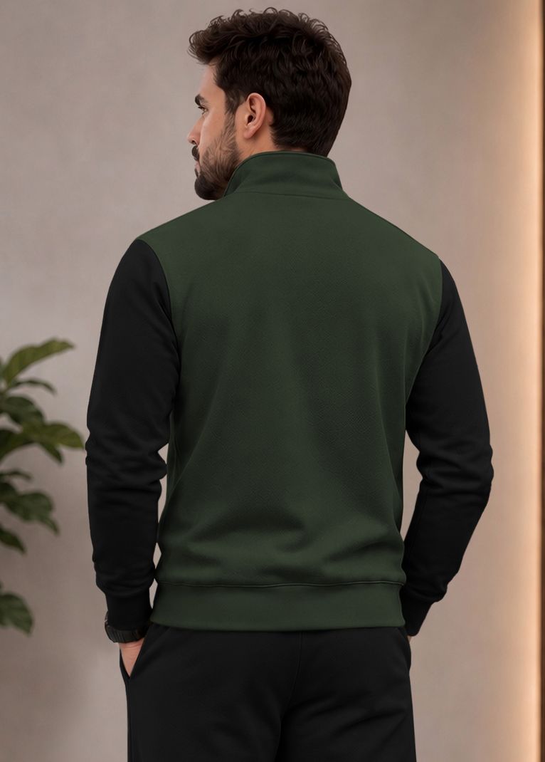 ROCKSTERFASHION Men Solid High Neck Black Sweater - Image 3