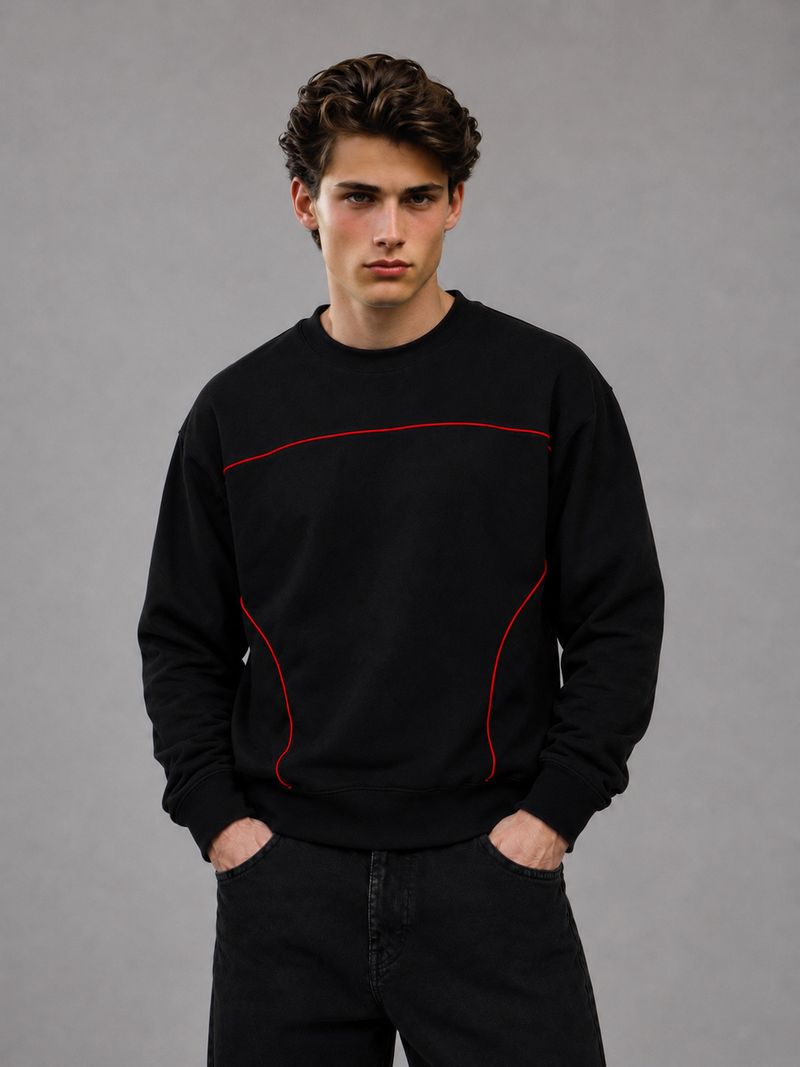 mosajc official mosajc Men Full Sleeve Striped Sweatshirt - Image 2