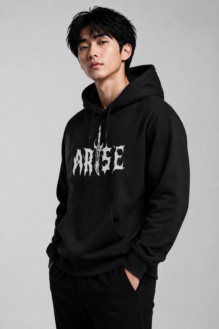 JUGULAR Men Full Sleeve Printed Hooded Sweatshirt - Image 4