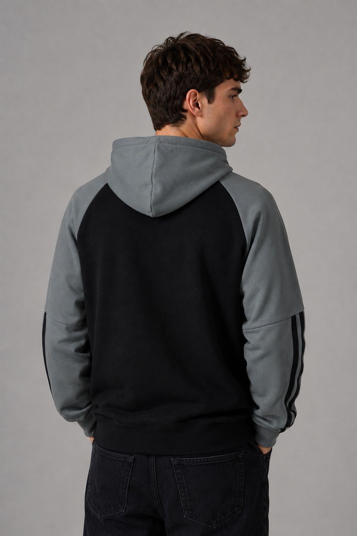 AZLANE Men Full Sleeve Color Block Hooded Sweatshirt - Image 3