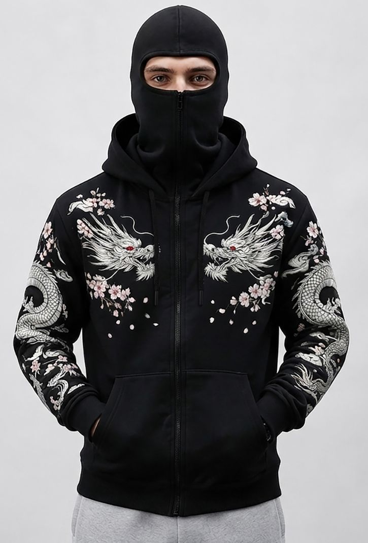 TRIPR Men Full Sleeve Printed Hooded Sweatshirt - Image 5