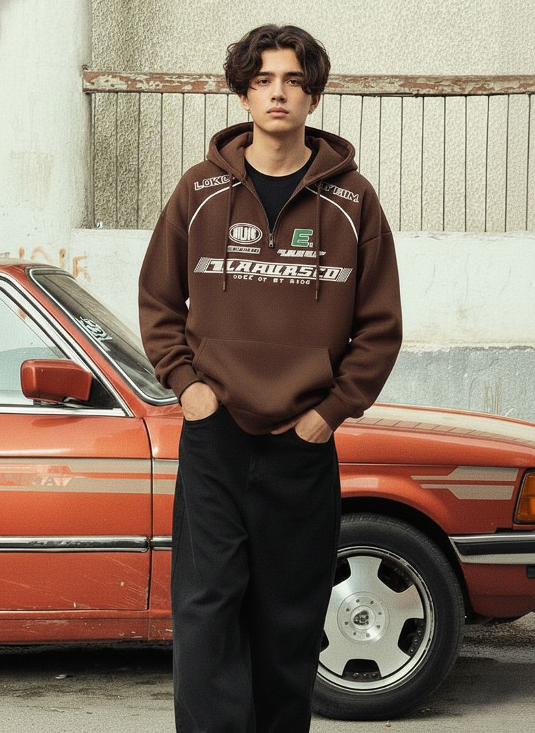 THALASI Men Full Sleeve Graphic Hooded Sweatshirt - Image 4