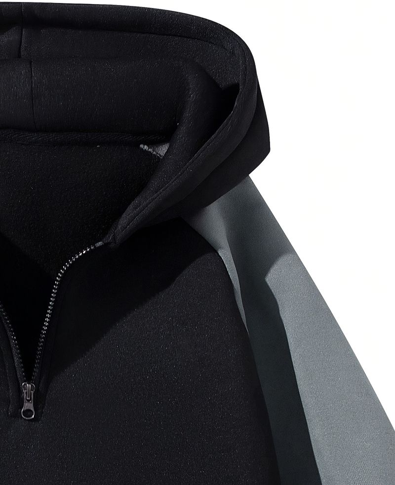 QUTUN Men Full Sleeve Color Block Hooded Sweatshirt - Image 5