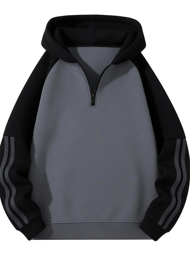 JERKYN Men Full Sleeve Color Block Hooded Sweatshirt - Image 2