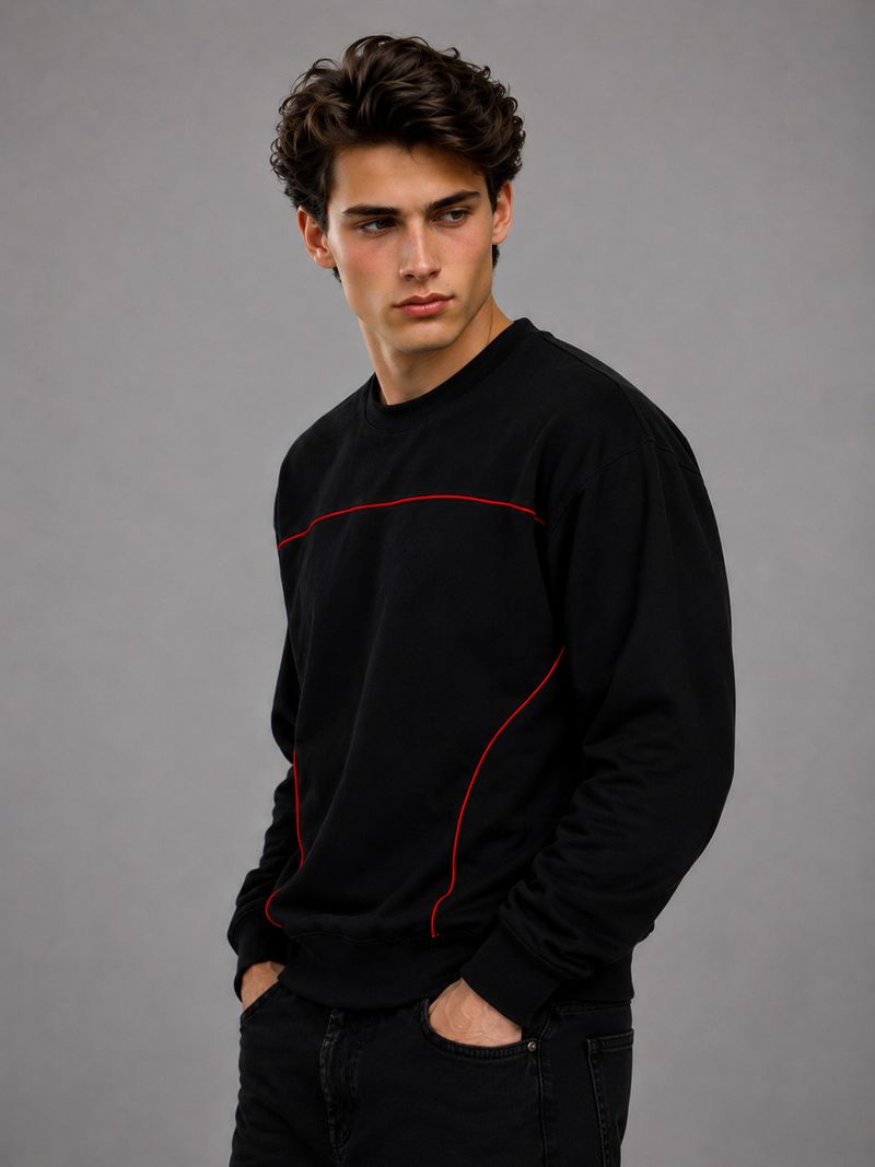 mosajc official mosajc Men Full Sleeve Striped Sweatshirt - Image 3