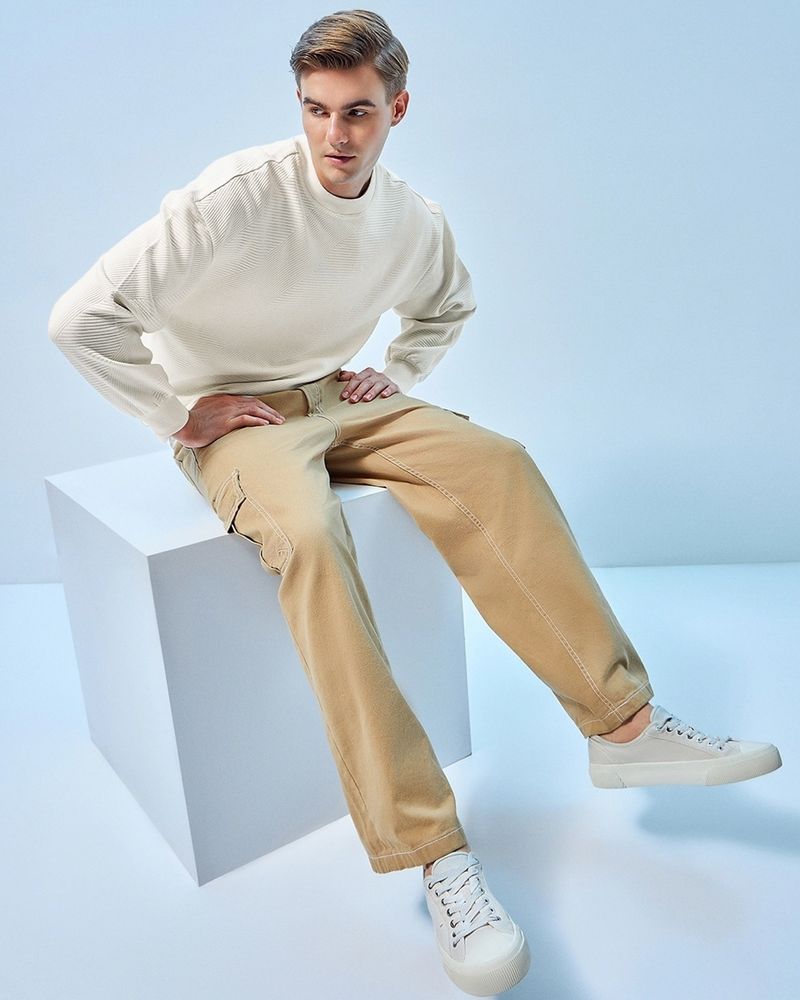 BEWAKOOF Men Full Sleeve Solid Sweatshirt - Image 5
