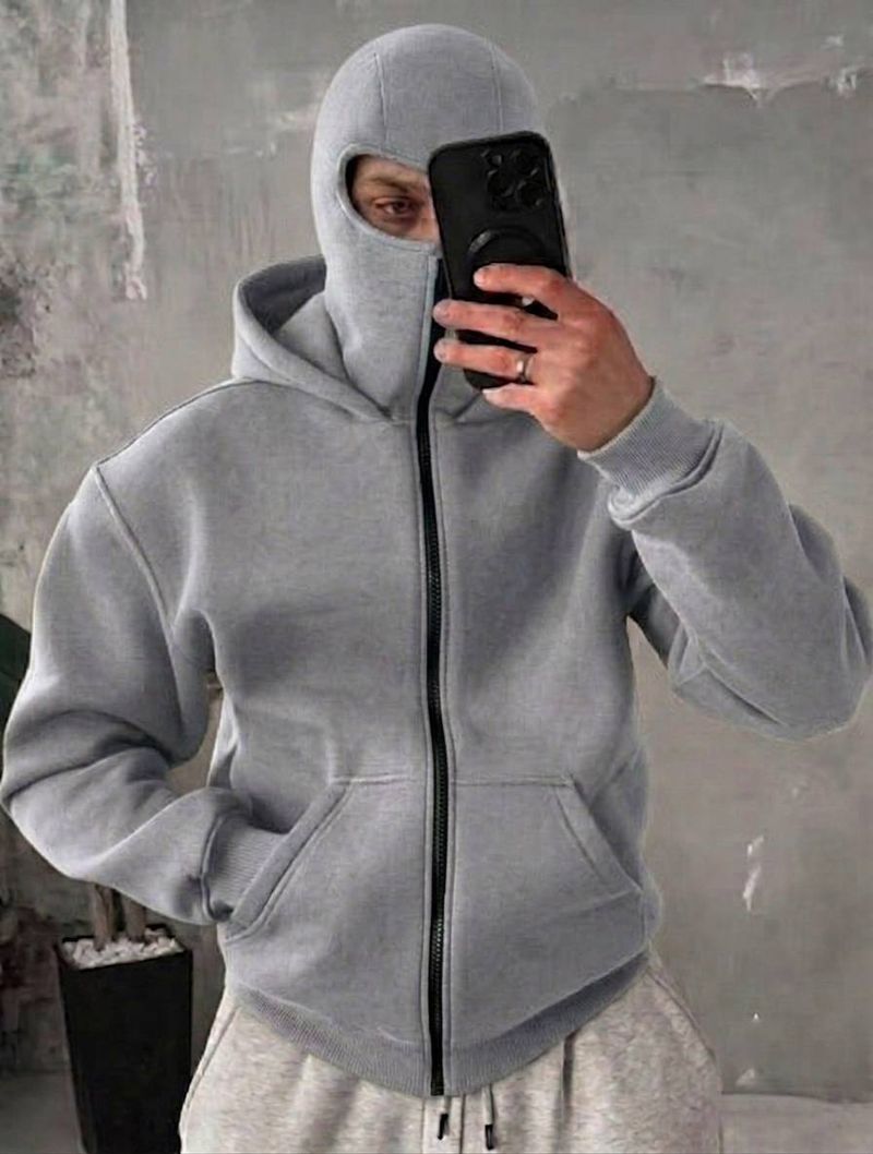 WOMENPRIDE Men Full Sleeve Solid Hooded Sweatshirt - Image 5