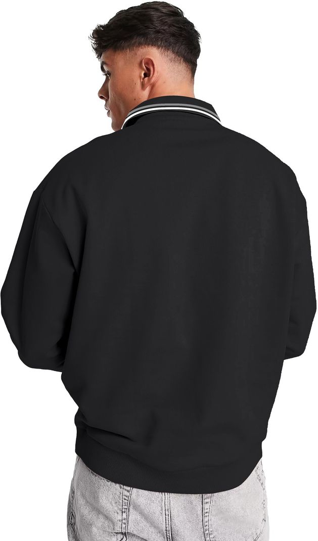Jump Cuts Men Printed Polo Neck Cotton Blend Black T-Shirt - Image 6