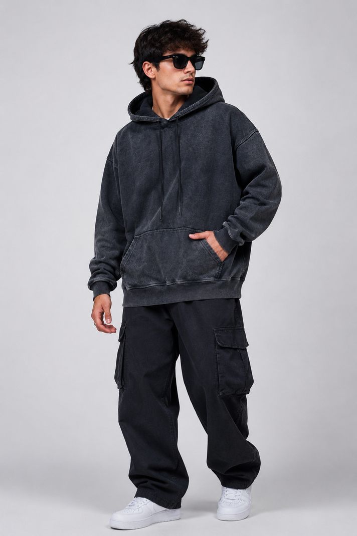 The Emperor Men's Full Sleeve Washed Hooded Sweatshirt - Image 6