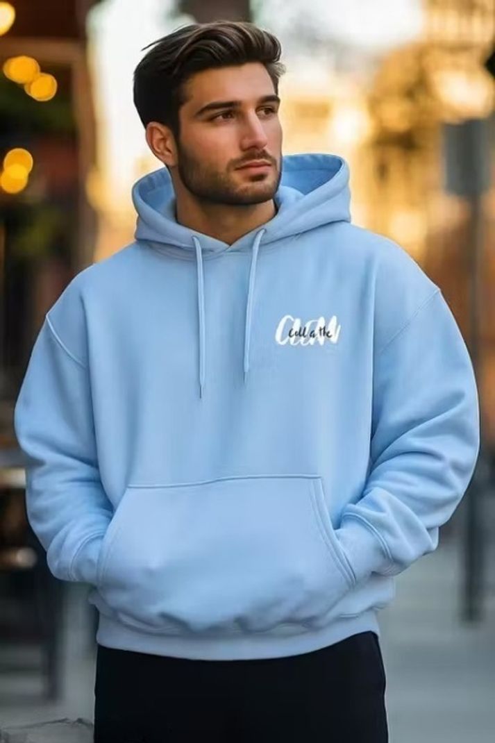 Preeo Men Full Sleeve Printed Hooded Sweatshirt - Image 3