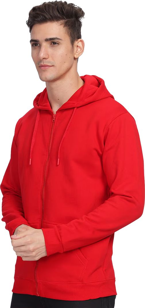 VOSIMO Men Full Sleeve Solid Hooded Sweatshirt - Image 4