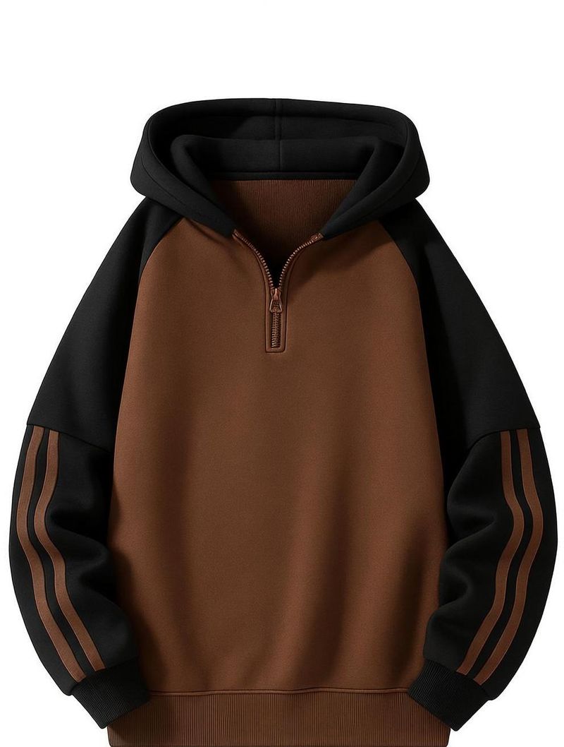 JERKYN Men Full Sleeve Color Block Hooded Sweatshirt - Image 2