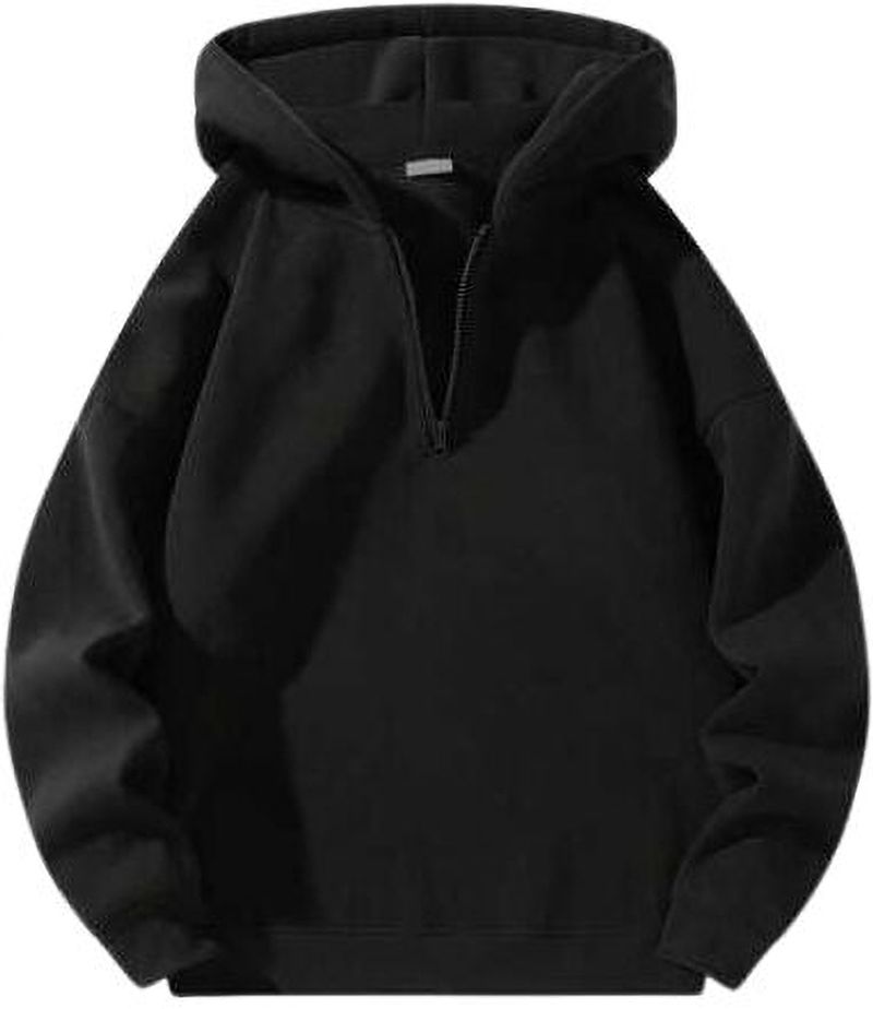 Men Full Sleeve Solid Hooded Sweatshirt - Image 2