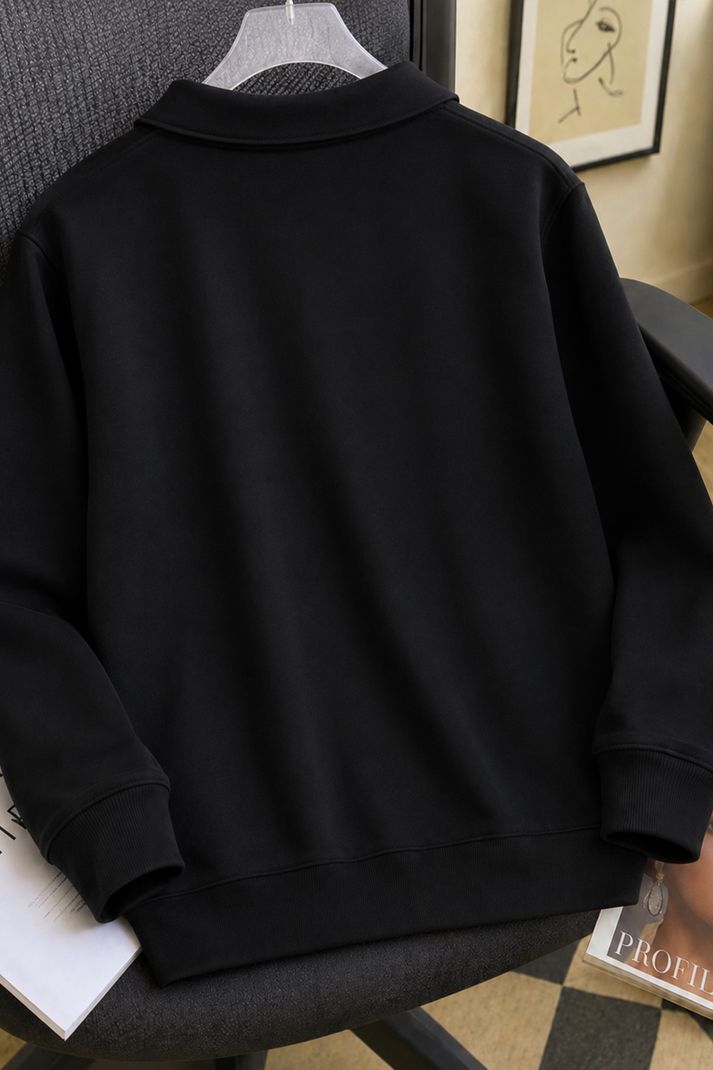 METRONAUT Men Half Zip Solid Sweatshirt - Image 3