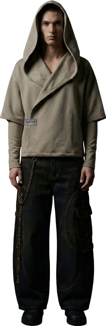 Men Full Sleeve Solid Hooded Sweatshirt - Image 4