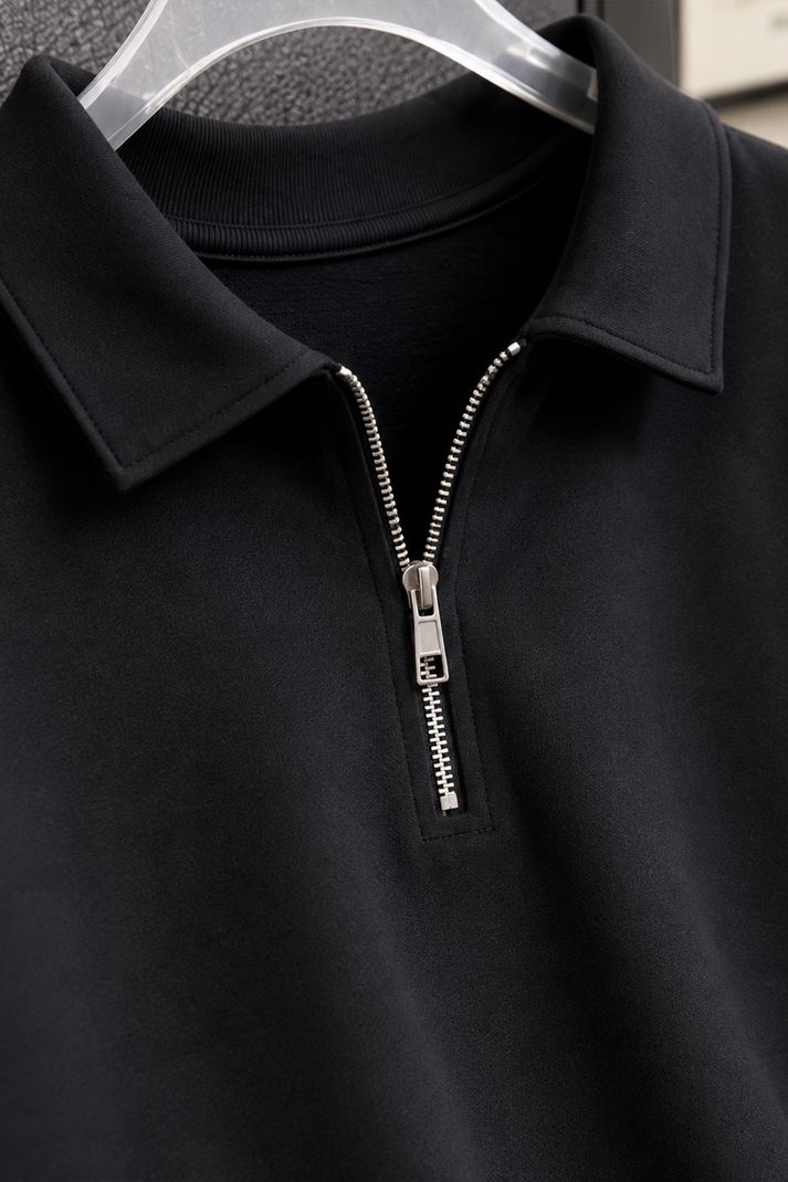 METRONAUT Men Half Zip Solid Sweatshirt - Image 5