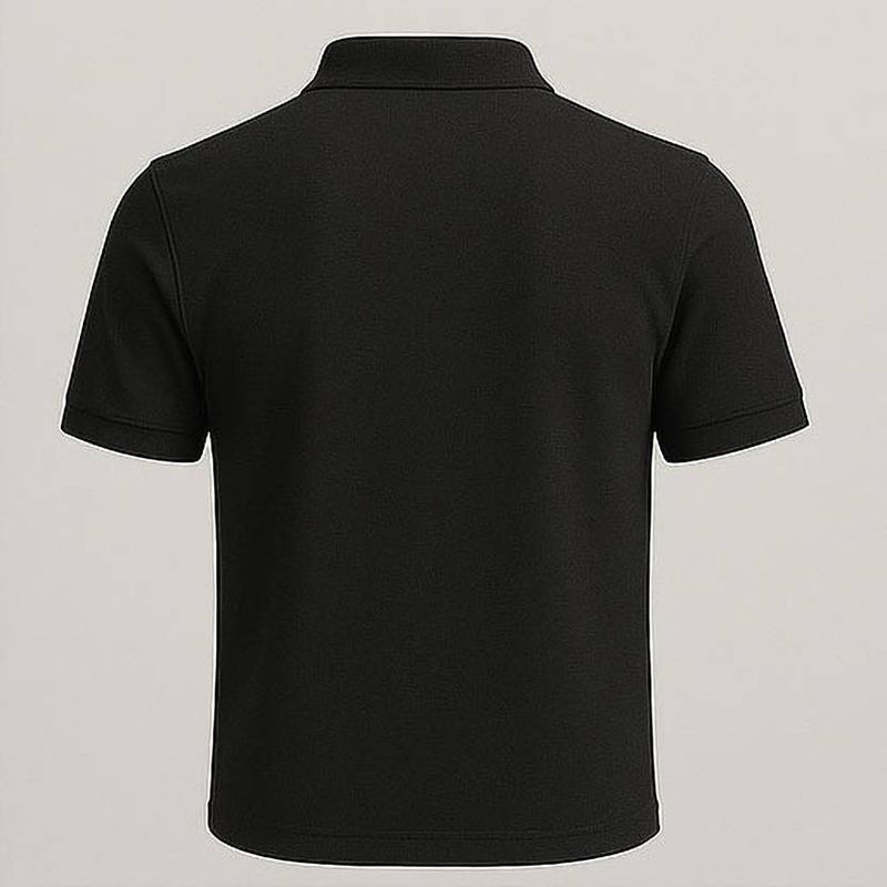 Amaran Men Black Cotton Polo Neck T-Shirt - Image 3