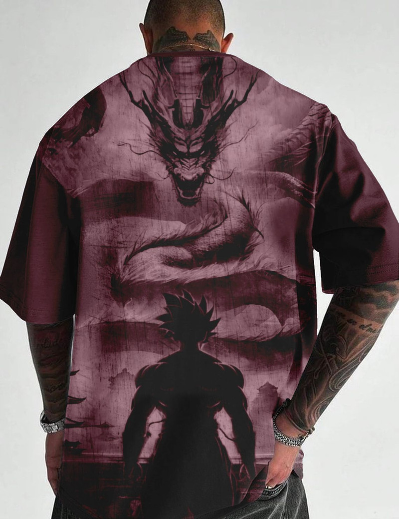 force men graphic print round neck cotton blend purple t-shirt