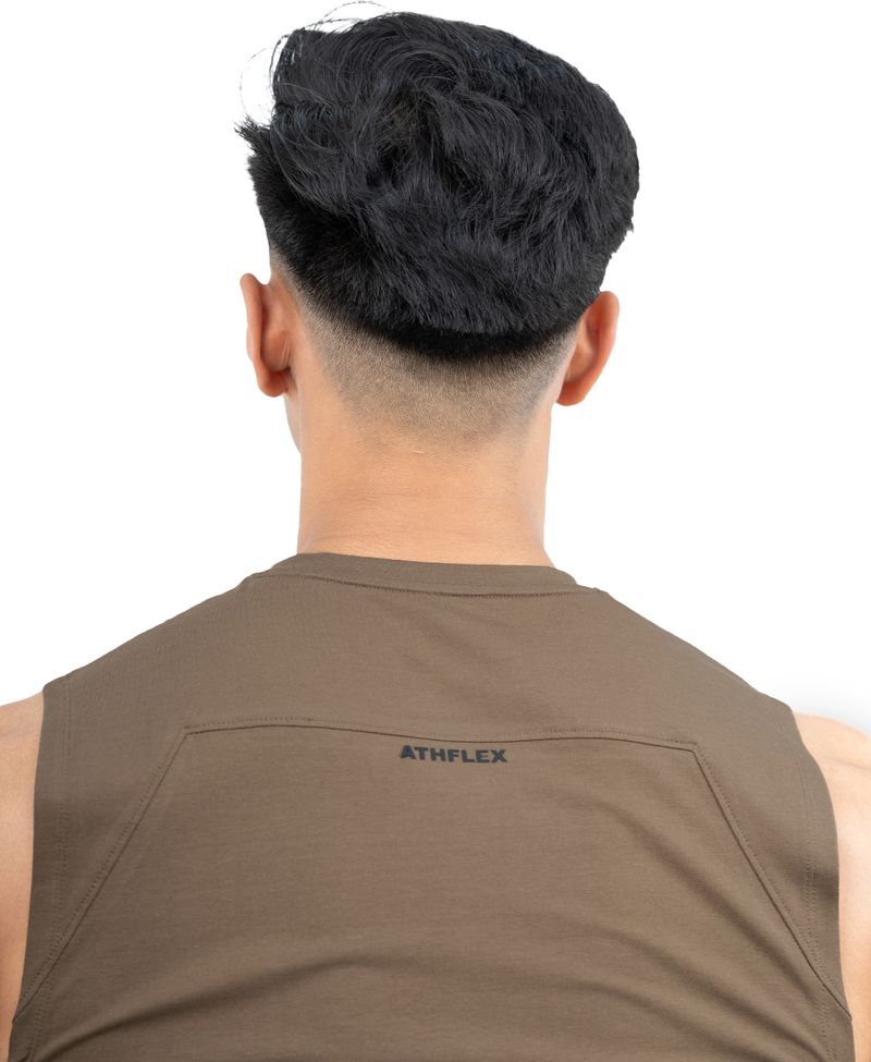 Athflex Men Brown Cotton T-Shirt - Image 6