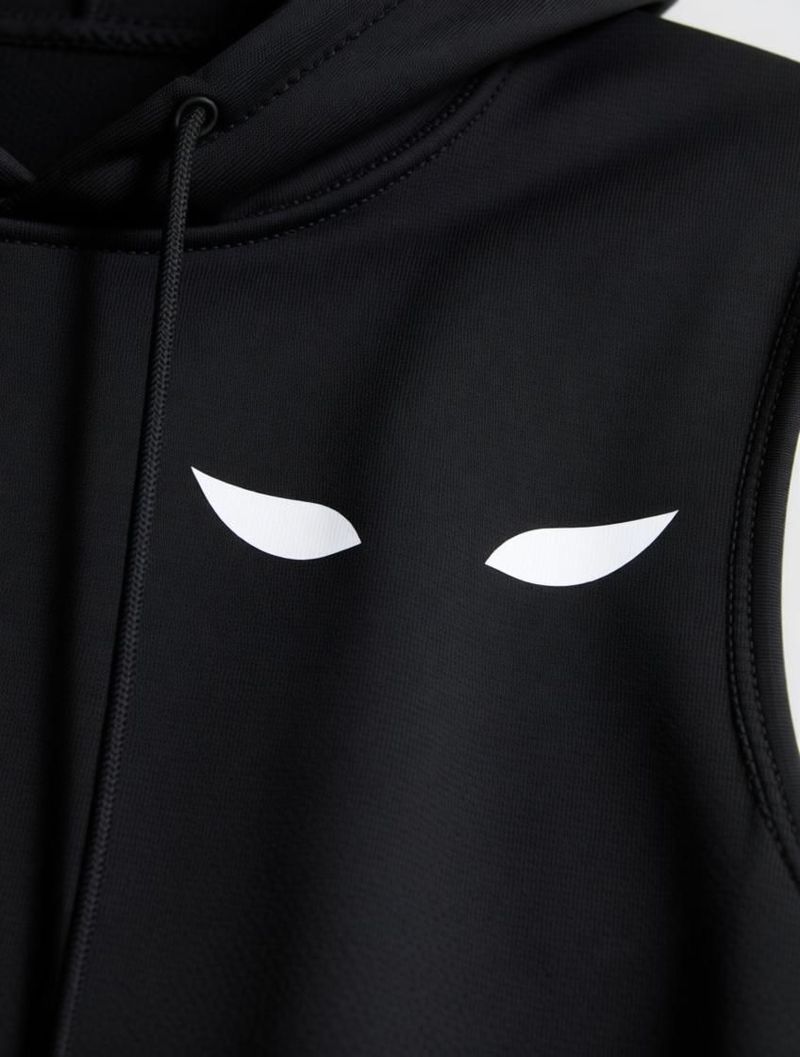 Mundali Men's t-shirt hooded sendo black color, gym wear, black sendo t-shirts for men Men Printed Hooded Neck Polyester Black T-Shirt - Image 8