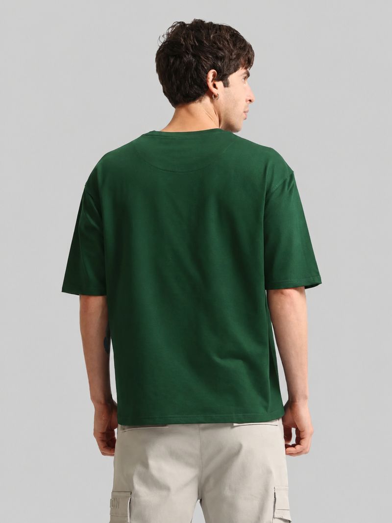MANIAC Men Green Cotton Blend T-Shirt - Image 6
